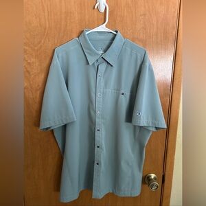 Kuhl Renegade Tufflex Shirt Men XL Green Short Sleeve Performance Metal Button
